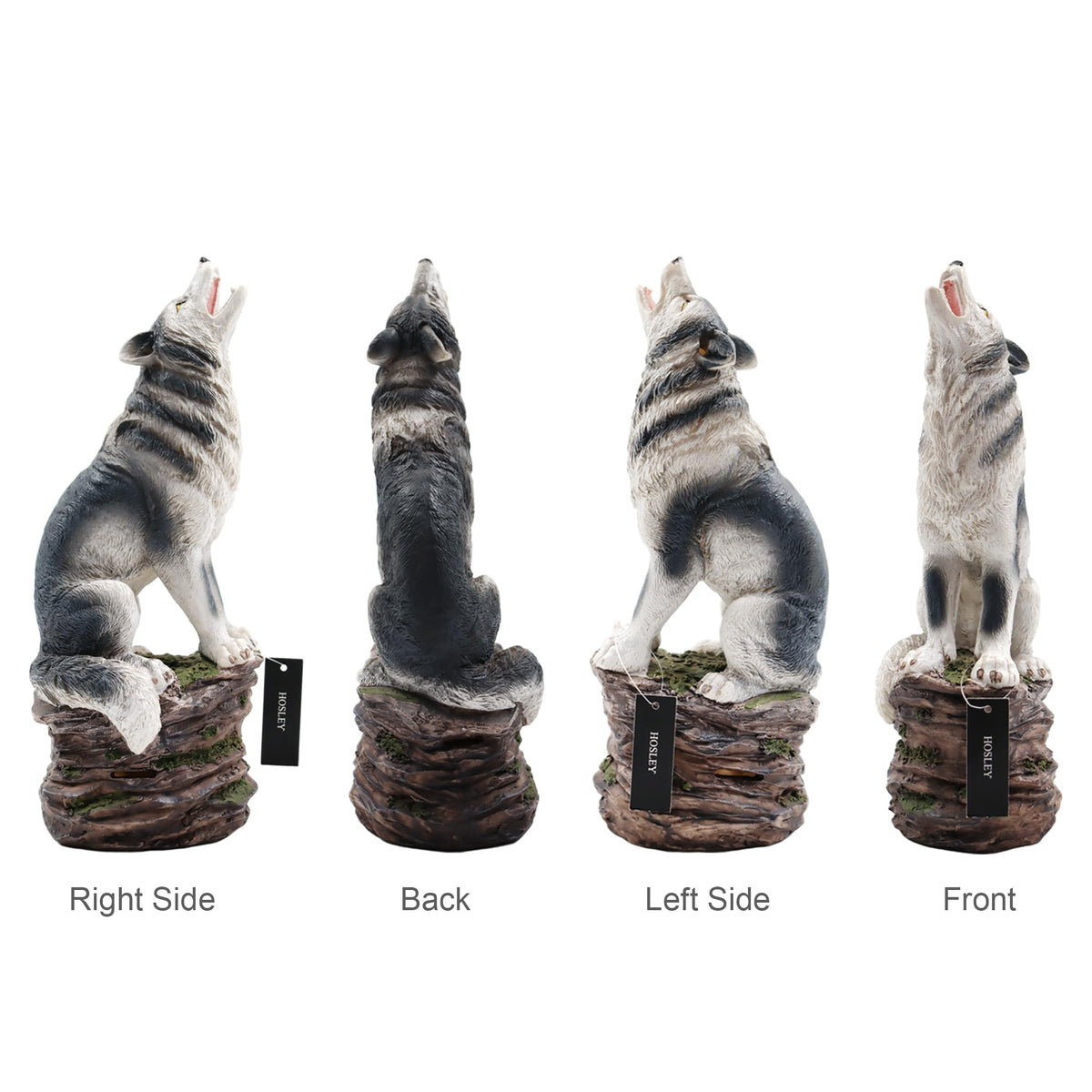 Resin Smoking Wolf Incense Cone Holder,  12 inches High each