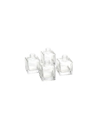 Set of 4 Square Glass Diffuser Bottles - 3.25 High. Ideal for Use with Essential Oils, Replacement Diffusers Reed Sticks, Diy, Crafts O3