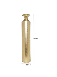 Decorative Gold Metal Tall Floor Vase. Ideal Gift for Weddings Party Spa Reiki Meditation Settings O5 (27.25 High)
