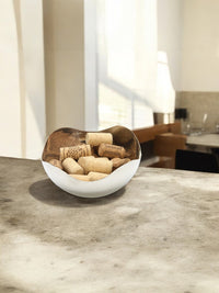 10 Long Silver Finish Metal Bowl Modern Elegance for Serving and Decor Contemporary Accent for Stylish Homes Sophisticated
