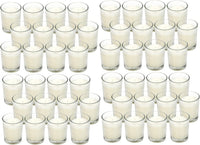 Clear Glass Filled Unscented Votive Candles, Ivory Color, 240 pack