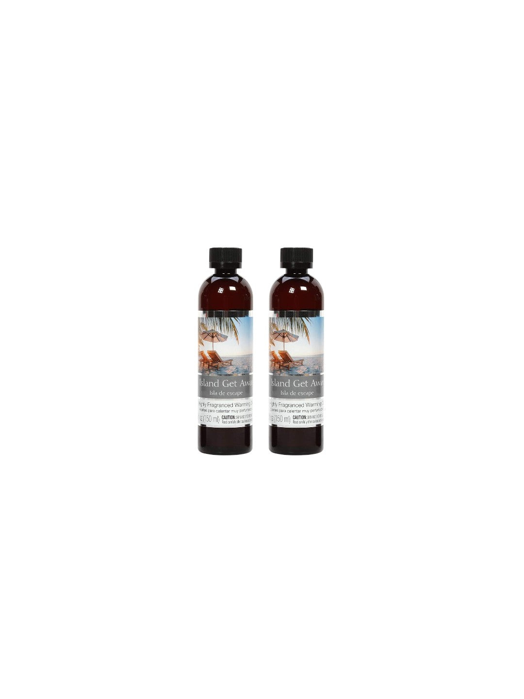 Island Getaway Fragrance Warming Oils, Set of 2, 5oz Each. Ideal Gift for Weddings, spa, Reiki, Meditation, Bathroom Settings.P1