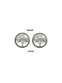 Wood Wall Decor w/Metal Tree , 20'' x 20''