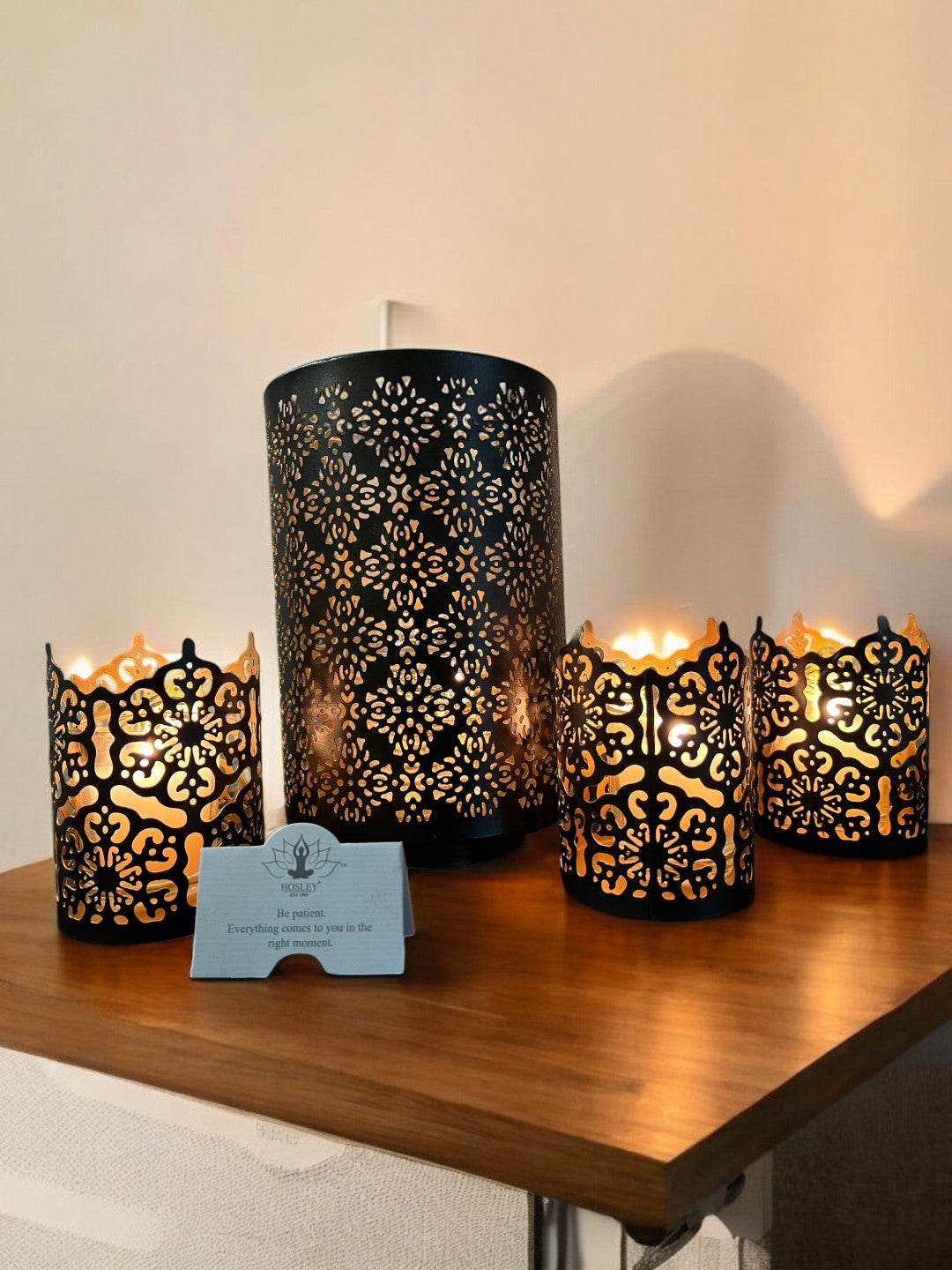 Diamond Cut Candle Holder 8 Inch Height Ideal Gift for Wedding Spa Lantern Reiki Decor LED Candles P9