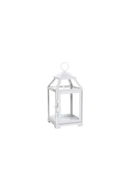 12 Inch High Clear Glass and Iron White Classic Style Lantern Ideal Gift for Weddings Bridals Special Occasions Parties Aromatherapy and Spa Settings