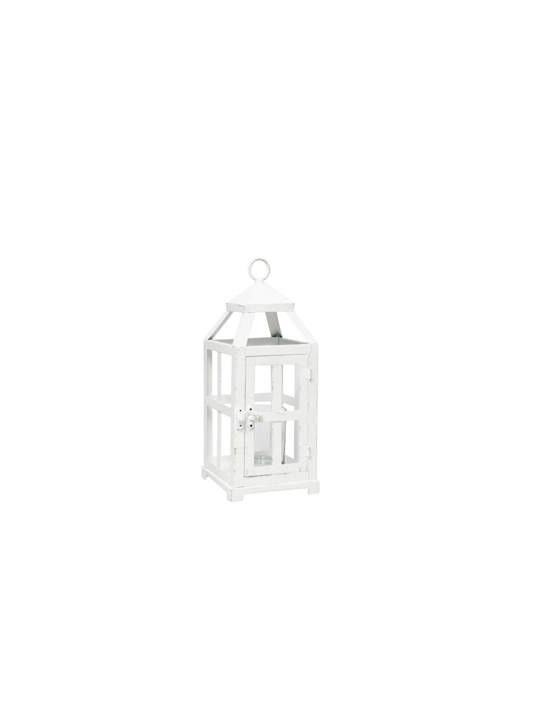 Glass Iron Lantern 12 Inch High with One Free Tealight CandleIron Lantern Perfect for Home Decor, Wedding, Parties, GiftingTealight Candle HolderPack of 1, White