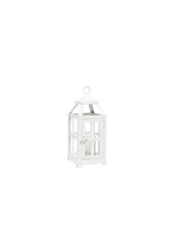 Glass Iron Lantern 12 Inch High with One Free Tealight CandleIron Lantern Perfect for Home Decor, Wedding, Parties, GiftingTealight Candle HolderPack of 1, White