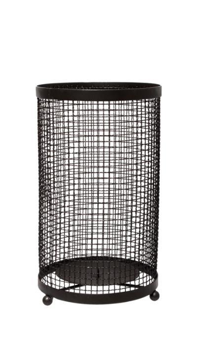 Iron Pillar Candle Holder/Sleeve, Black Color, 9.75 inches High