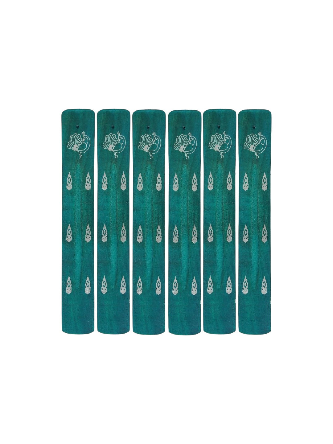 Wooden Incense Burner - Set of 6 | Elegant Green