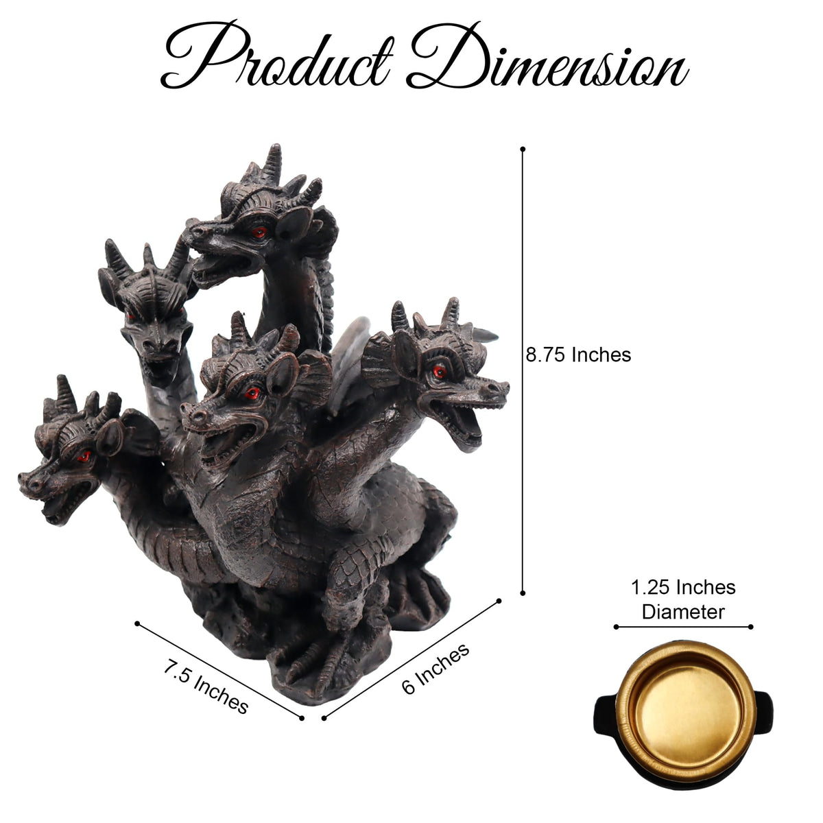 Resin Smoking Dragon Incense Cone Holder