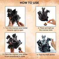 Resin Smoking Dragon Incense Cone Holder