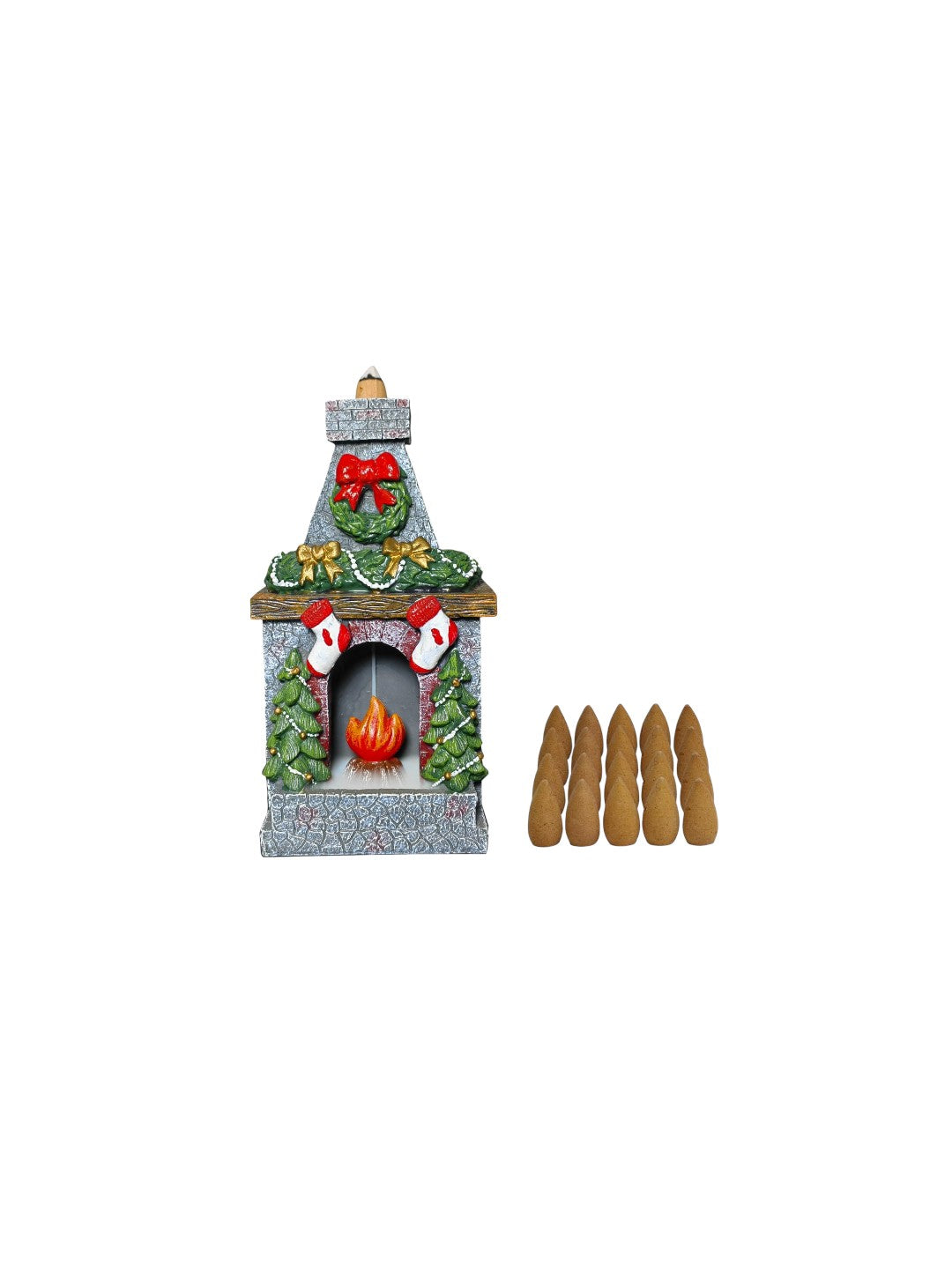 Christmas Fireplace Incense Cone Holder | Apple Cinnamon