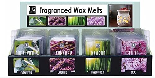 4 Assorted Dual Fragrance Wax Melts, 24 Pack Grab Bag Bulk Pack, Eucalyptus, Bamboo Forest, Lavender, Lilac for Aromatherapy, Spa, Meditation, Home