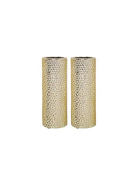 Set of 2 Gold Ceramic Vases 12 High- Great Gift for Wedding, Home, Spa, Aromatherapy, Kitchen P9