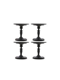 Black Pillar Holder 4.75 Inch High. Ideal Gift for Wedding Party Special Occasion or as a Candle Holder. W1