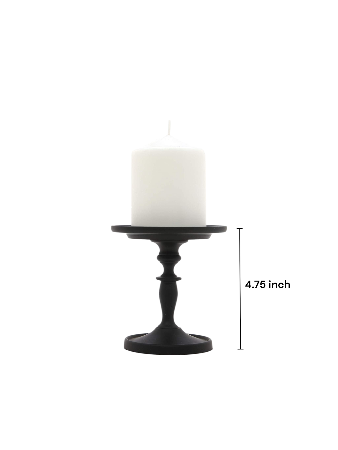 Black Pillar Holder 4.75 Inch High. Ideal Gift for Wedding Party Special Occasion or as a Candle Holder. W1