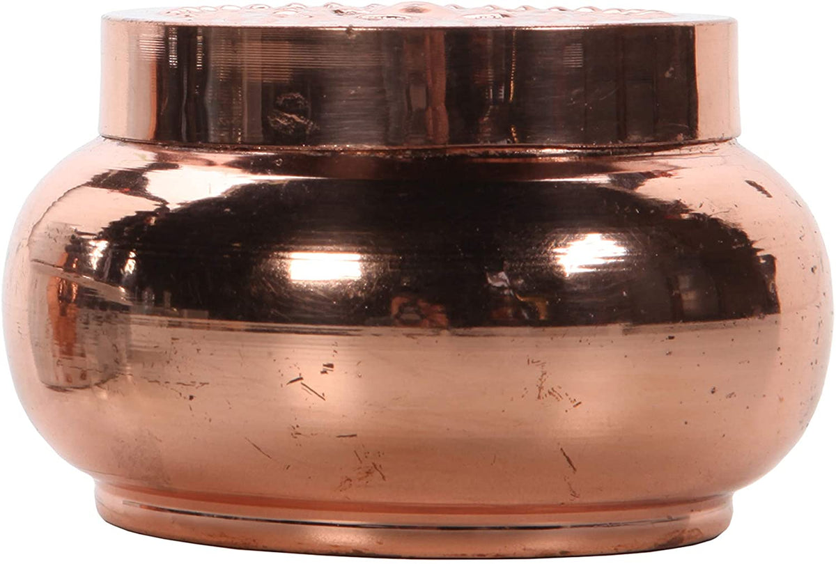 Metal Jar Filled Candle with Lid, Rose Gold Afternoon Tea Scent,  6 oz.