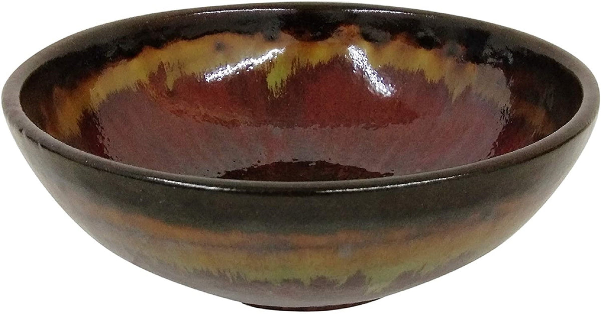 9 Inch Diameter Multi Colored Ceramic Bowl. Ideal Gift for Wedding Special Events Perfect for Bowl Orbs Aromatherapy Spa Reiki Meditation Settings For Decorative Use Only, Not For Food Use.