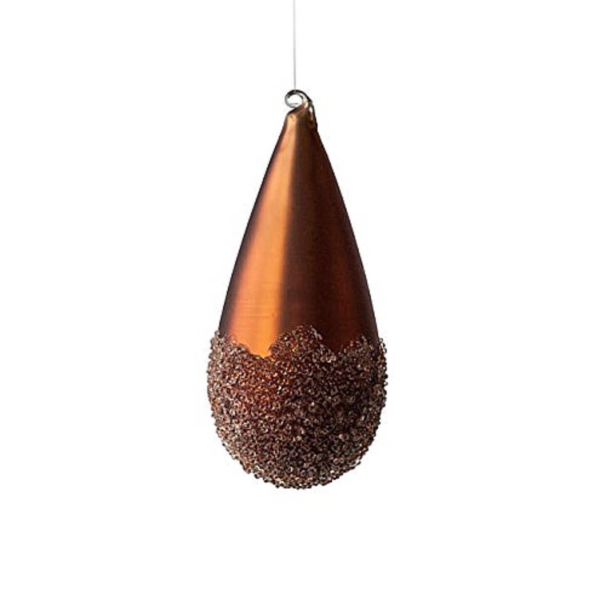 HOSLEY®  Glass Frosted Drop Ornament, Bronze Color, 6 inches High