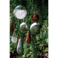 HOSLEY®  Glass Frosted Drop Ornament, Bronze Color, 6 inches High