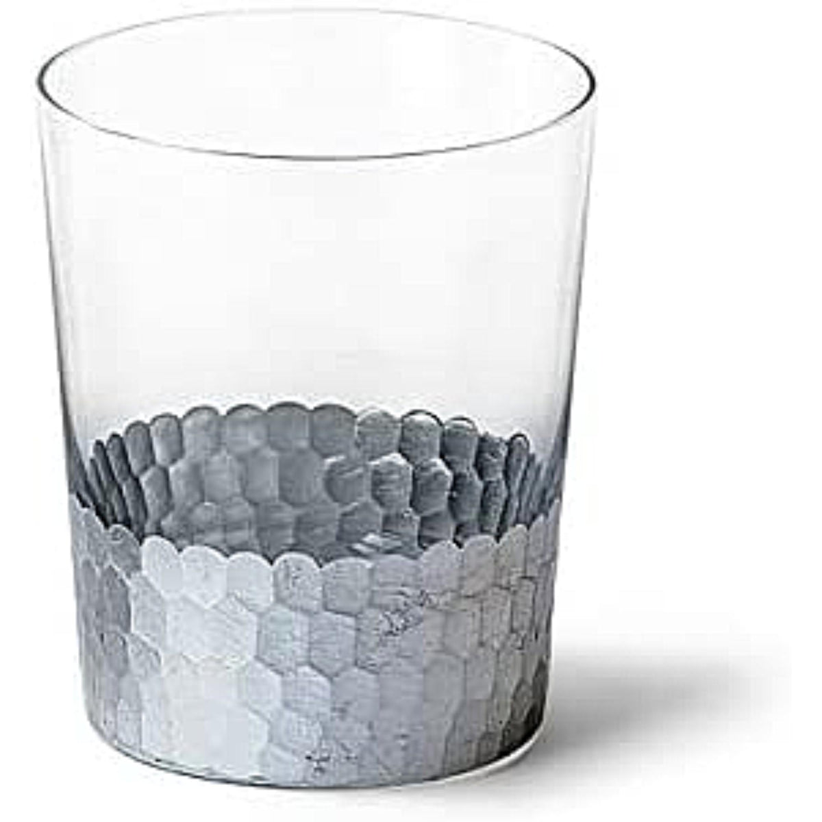 HOSELY® Argea Loral Glass Vase L 4.3 Inch High, Silver Finish