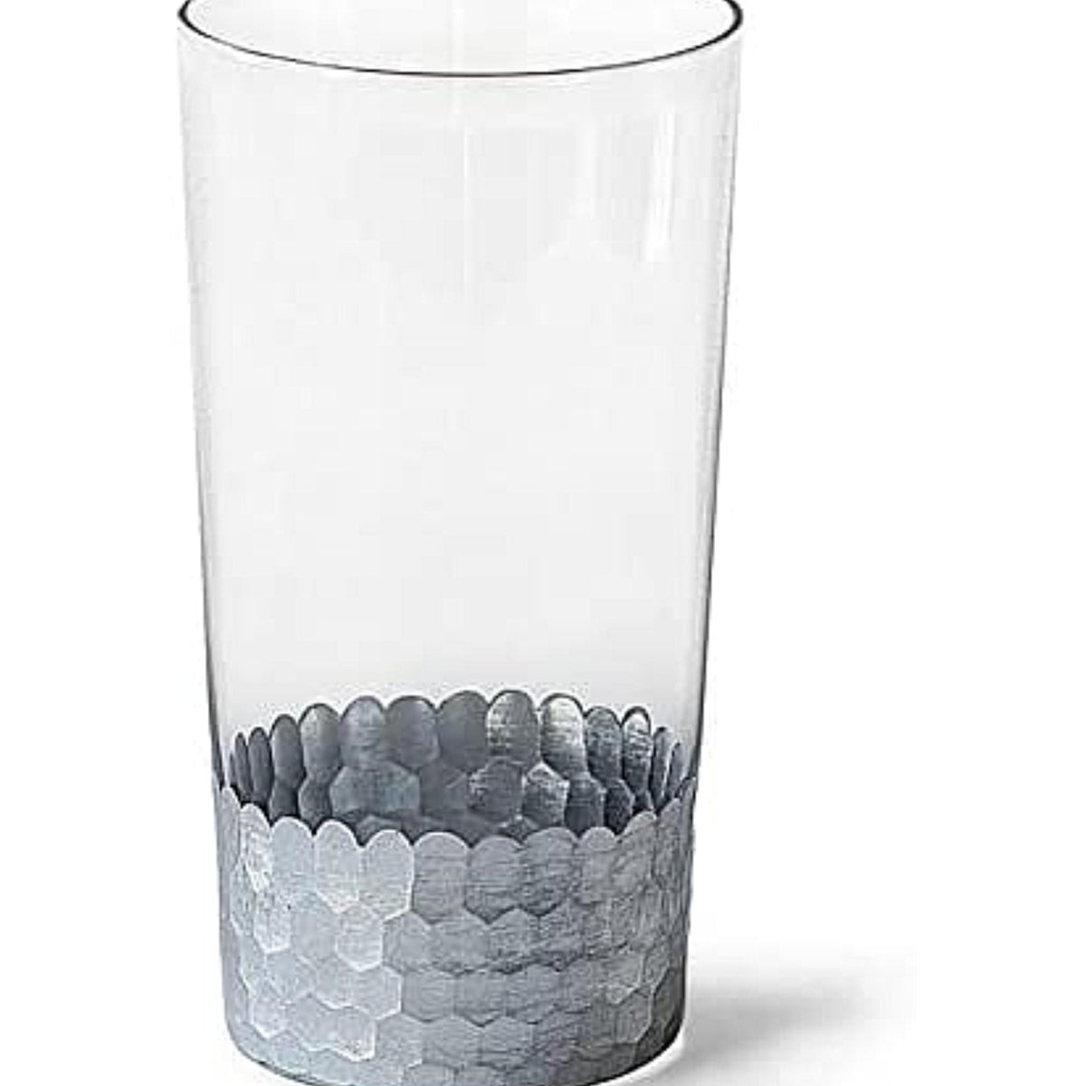 HOSELY® Argea Floral Glass Vase 6.25 Inches High, Silver Finish