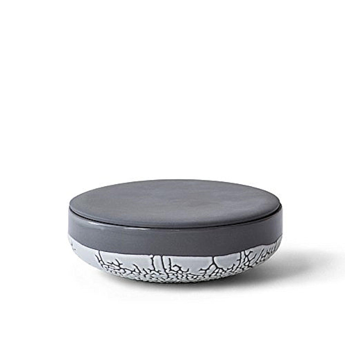 HOSLEY®  Ceramic Lichen Bowl / Box, Charcoal Grey Glazed, 5.5 inches Diameter