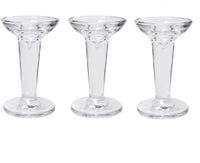 Clear Glass Candle Holders, Set of 3, 5 inches High each