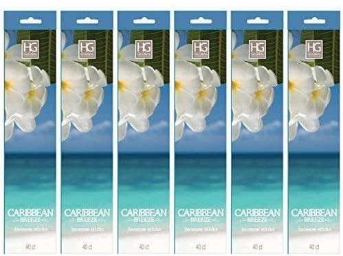 240 Gram Caribbean Breeze Fragranced Incense Sticks. Infused with Essential Oils. Ideal Gift for Aromatherapy Zen Spa Vastu Reiki Chakra (Caribbean Breeze)