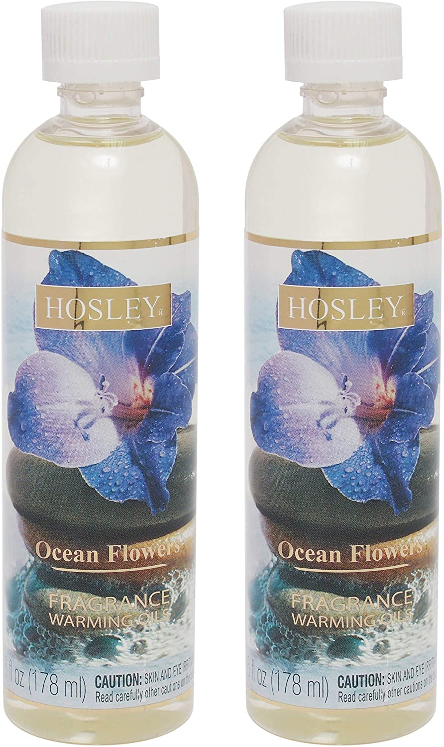 Set of 2 Ocean Flowers Fragrance Warming Oils 6 Ounce Bottles for Continuous Aromatic Bliss and Serene Coastal Ambiance Transform Your Space