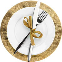 Set of 4, Gold Plastic Decorative Charger Plate- 11.75 Diameter. Ideal GIFT for Wedding, Party Favor, Bridal, Home Warming. P1