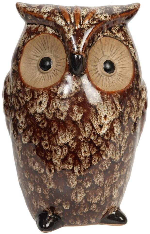 Ceramic Farmhouse Owl Vase, Ideal Gift for Weddings, House Warming, Home Office, Wonderful Accent Piece for Coffee Tables or Side Tables. P1