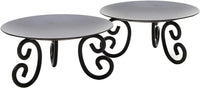 Metal Pillar Candle Holder, Set of 2, 5 inches Diameter each