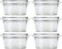 Iron Galvanized Oval Planter/ Floral Pot, Set of 6 , 3.5 inches High each