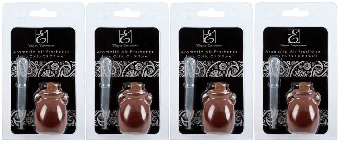 Set of 4 Terracotta Diffuser Bottle 2.17 Inch High. Ideal for Use with Essential Oils Replacement Diffusers and Reed Sticks DIY Crafts