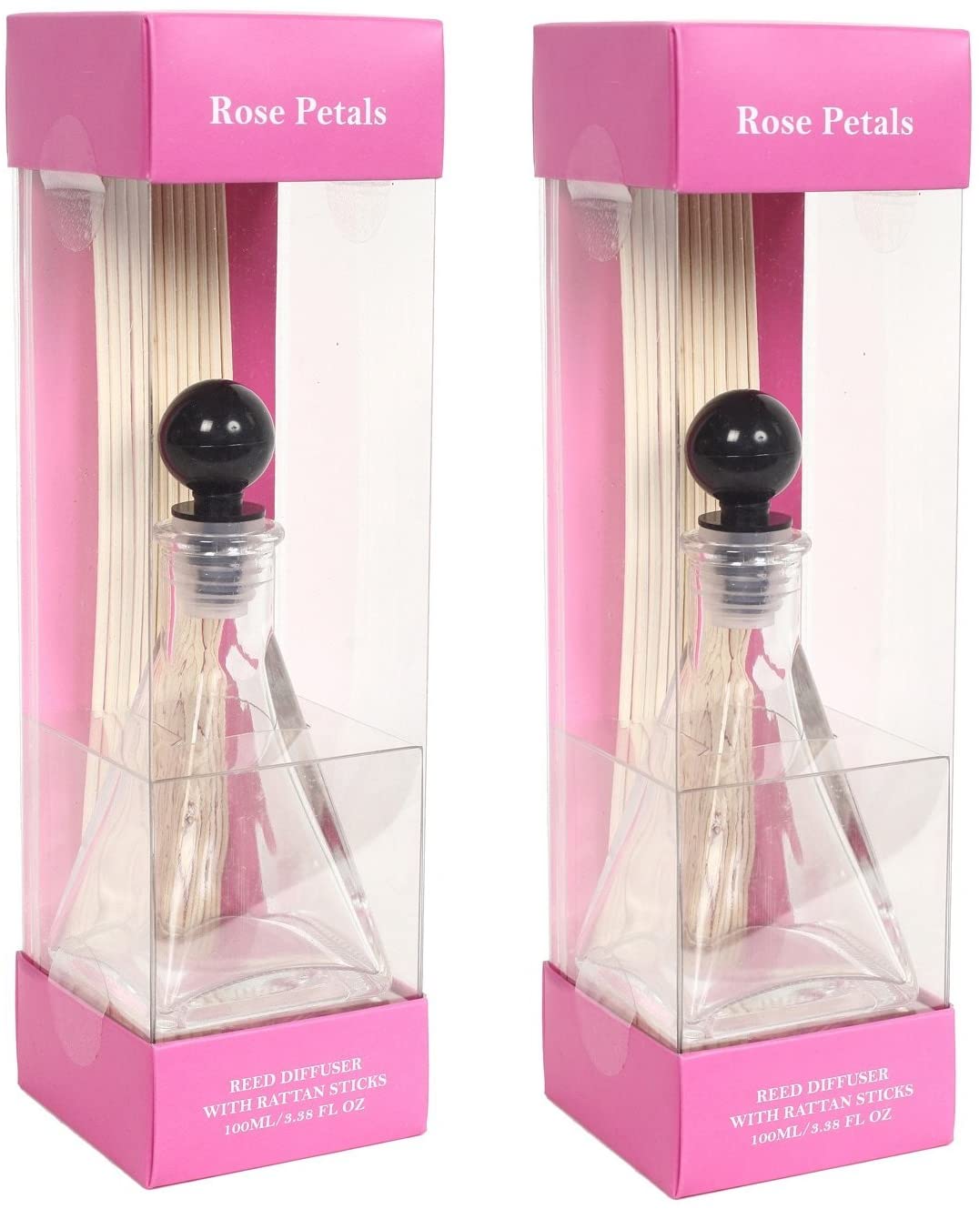 Set of 2 Rose Floral Petals Scented Reed Diffuser