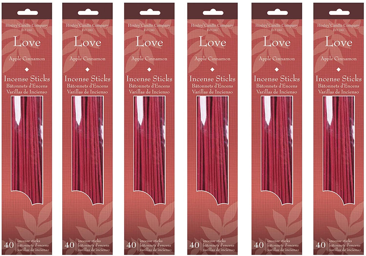 240 Incense Sticks 240 Gram. Apple Cinnamon Love Highly Fragranced Incense. Infused with Essential Oils. Ideal Gift for Weddings Special Events Spa and Aromatherapy. O9