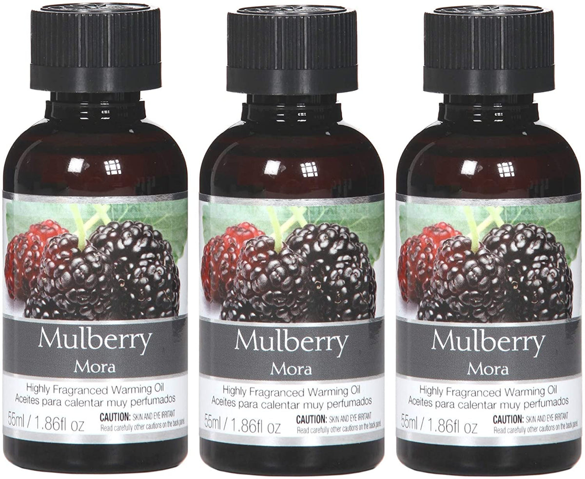 Set of 3, 55 ml Mulberry Fragrance Warming Oils. Ideal Gift for Weddings, Spa, Meditation Settings. P1