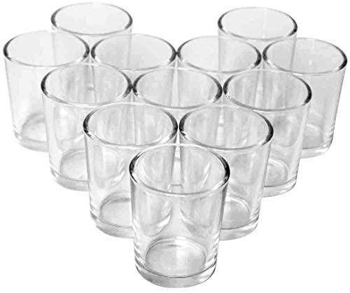 Glass Clear Votive / Tealight Holders, Set of 12