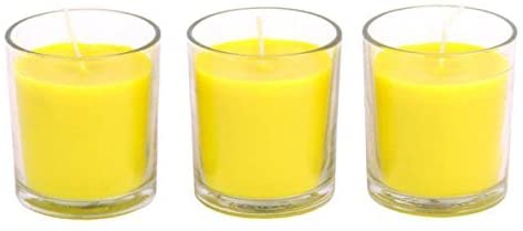 Citronella, Rosemary, Sage, Lemon Grass Fragrance blend Filled Glass Votive Candles, Set of 3, 4 oz each