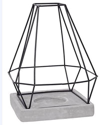 Iron  Lantern with Cement Tray, 11 inches High