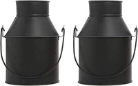 Zinc Jug Vases/Planters, Black Color, Set of 2, 7 Inches High each