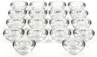 Glass Clear Tealight Holders, Set of 18, 3 inches Diameter each