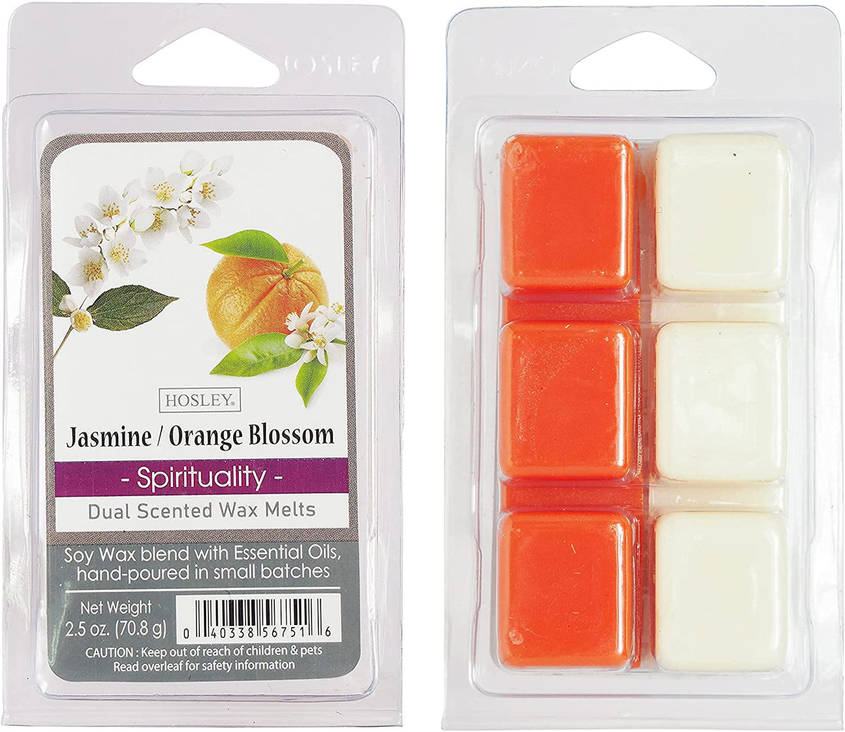 Set of 6 Jasmine Orange Blossom Scented Wax Cubes/Melts - 2.5 oz Each. Hand Poured Wax Infused with Essential Oils. Bulk Buy. Ideal for Weddings, Spa, Reiki, Meditation Settings