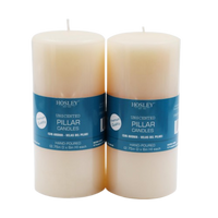 Ivory Unscented Pillar Candle 6 High Set of 4, Hand-Poured Candle Long Clean Burning, Ideal for Wedding Emergency Lanterns Spa Aromatherapy Party Reiki Candle Gardens