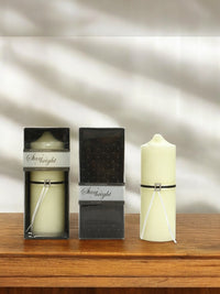 Our Day Pillar Candle | Black & White Ribbon