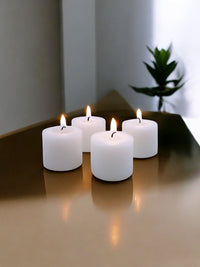 Set of 72 Unscented White Hand Poured Votive Candles - 8 Hour Burn Time - Ideal for Weddings Birthdays Holidays Special Events Emergency Lighting Spa Aromatherapy Everyday Use