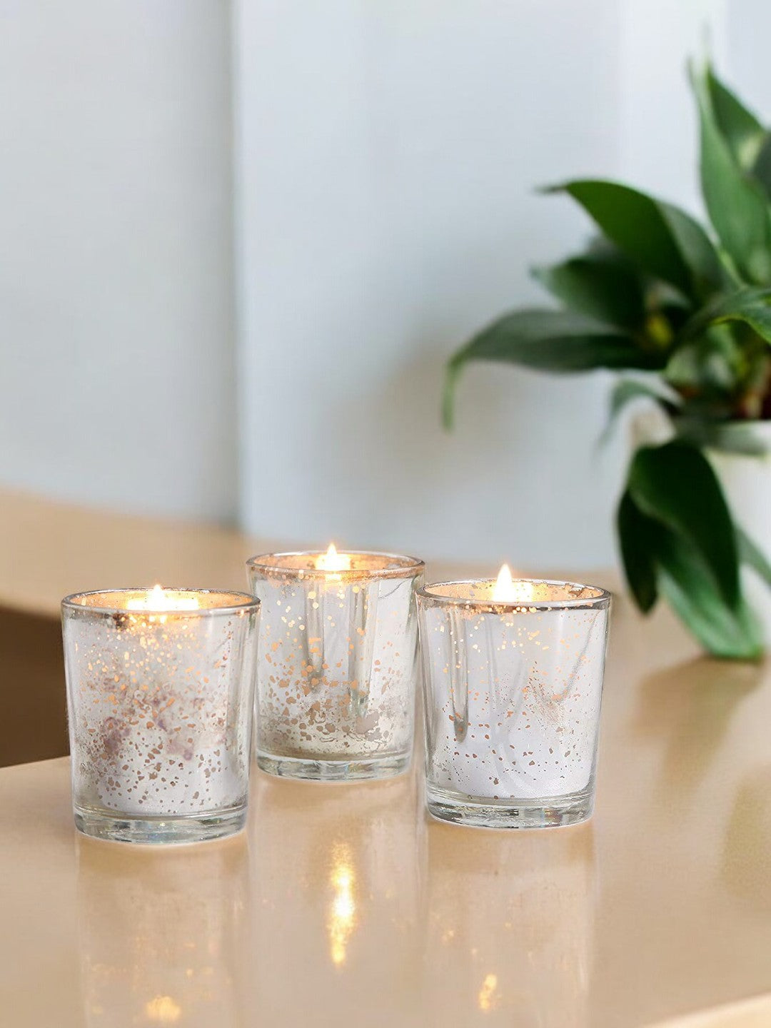 Glass Filled Scented Votive Candles, 6 Pack