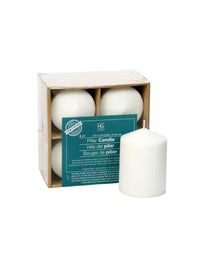 Unscented Pillar Candles, White Color, Set of 4, 4 inches High each