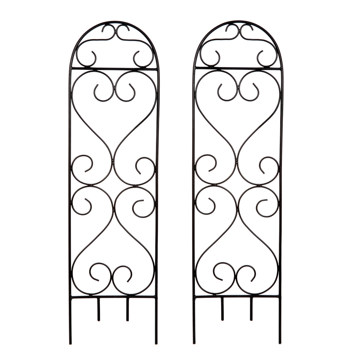 Iron Scroll Planter Trellis, Set of 2 , 27 inches High each